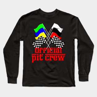 Pit Crew Race Car Party Car Racing Coloured Checkered Flag Racing, Tuner Mechanic Car Lover Enthusiast Gift Idea Long Sleeve T-Shirt